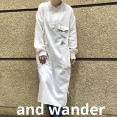 and wander/アンドワンダー サーモネルチュニック グレー