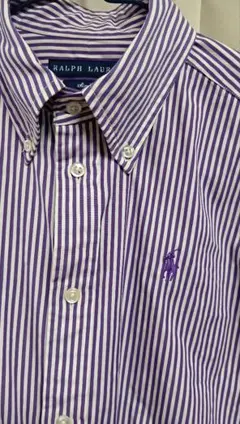 Ralph Lauren 長袖シャツ 6 紫と白ストライプ