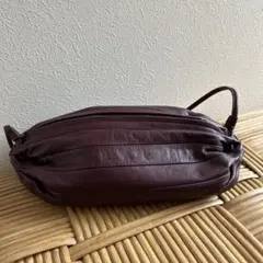 ショルダーバッグ シワ加工 シャーリング レザー ボルドー ワイン 