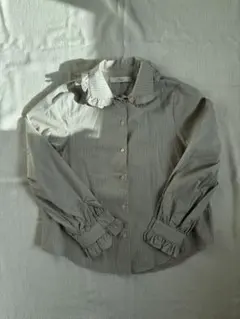 nugu plain フリルチェックブラウス