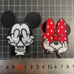 アイロンワッペン２枚セット★ミ ッキー・ミ ニーではありません