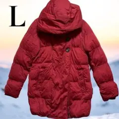 「即日発送」L HONEYSUCKLE赤いダウンジャケット 冬服フード付き