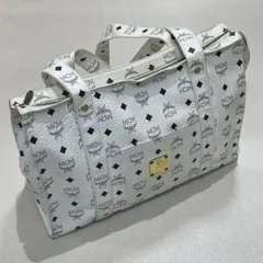 MCM エムシーエム ヴィセトス 2way ミニボストン ネイビー 白 - メルカリ