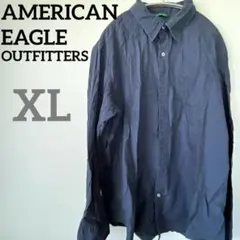 AMERICAN EAGLE OUTFITTERS 【XL】ネイビーシャツ 秋
