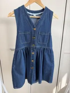 デニムブルー Vネック ジャンスカ