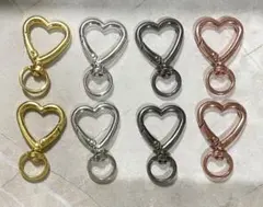 【8個セット】 縦約4㎝ 合金 カラビナ 4色2個ずつ 8個セット