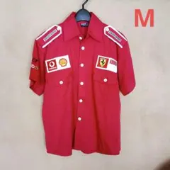 フェラーリピットシャツFerrari レーシング 半袖シャツ企業ロゴ入り M