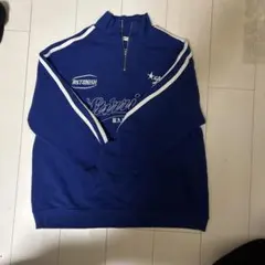 ハーフジップ トレーナー 青