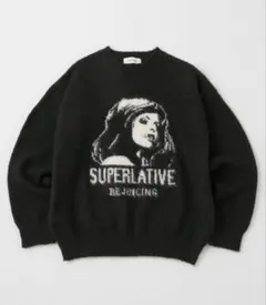 ガールグラフィック ジャガードシャギーニット/SUPERLATIVE