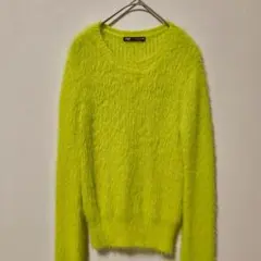 ZARA ザラ シャギーニット 長袖 ライムグリーン Sサイズ