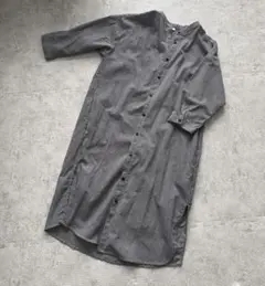 【大人気】shimamura チェック柄シャツワンピース　L