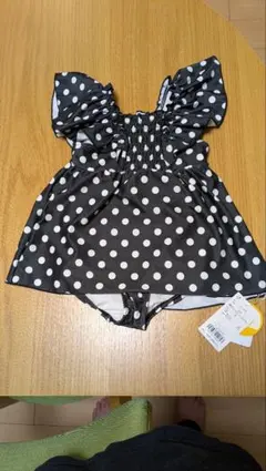 aprèslescours　アプレレクール　100センチ　水着　黒　水玉　新作