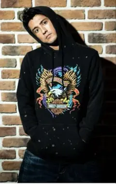 (希少)ハーレーダビッドソン　パーカー フーディー フーディー 黒 S