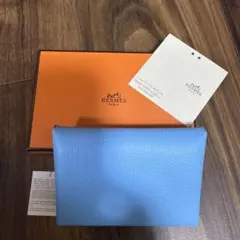 値下げ！未使用HERMES カルヴィデュオ ブルーロワイヤル 青 楽天市場】エルメス カルヴィ デュオ (コインケース付きカード