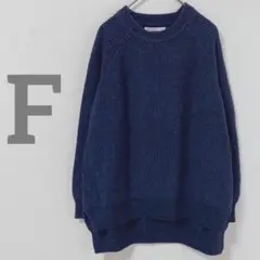 【コロニー】クルーネックニット　セーター　ネイビー　紺　F コットシンプル