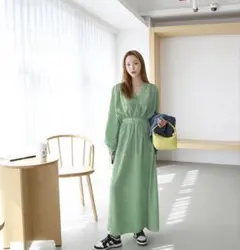 dholic ディーホリック　花柄　ワンピース　グリーン