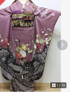 絞り駒刺繍 豪華振袖 鼓花文 金彩 振袖フルセット