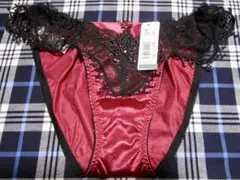 【エメフィール】『リッチレースショーツ/ボルドー〈M〉』◎サテン/強光沢⭐︎激レア