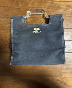 courreges クレージュデニム クリアハンドル ハンドバッグ トート