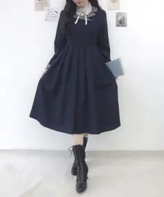 Amavel Starry Jem ミドル丈ワンピース ネイビー - メルカリ