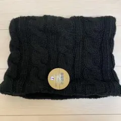 未使用　静電防止　ケーブルニット　スヌード　ネックウォーマー　黒