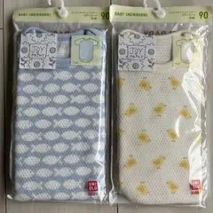 【新品未使用】ユニクロ　半袖ボディスーツ　90 2枚セット