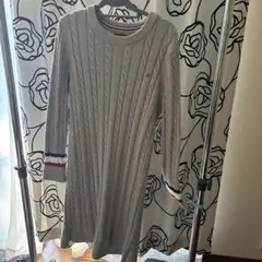 トミーヒルフィガー ケーブルニット 長袖 グレー