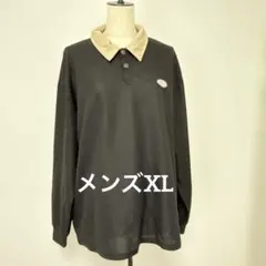 黒い長袖ポロシャツ ベージュ襟 SHEIN