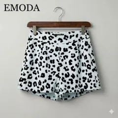 美品 EMODA レオパード ショートパンツ S ブルー 夏フェス　細身