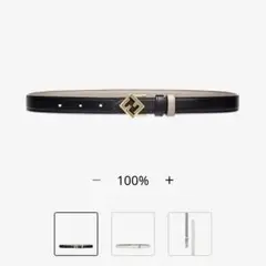 FFダイヤモンドベルト　ブラック＆ベージュレザー リバーシブルベルト　fendiのサムネイル