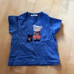 familiar クマと犬刺繍 Tシャツ