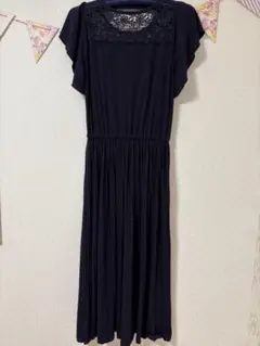 ウィルセレクション　ネイビー フリル袖 ワンピース