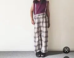 チャオパニックティピー　チェック柄サロペット 120サイズのサムネイル