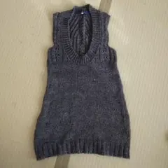 KURIHARA HARUMI グレー ニットベスト Mサイズ アルパカ