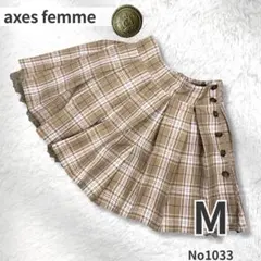 axes femme アクシーズファム レース チェック キュロット M