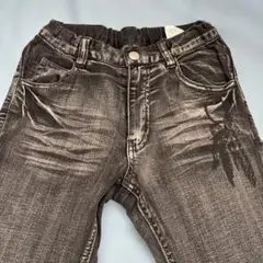 美品　RAD CUSTOM 150㎝　ブラックデニム　スリムストレートパンツ
