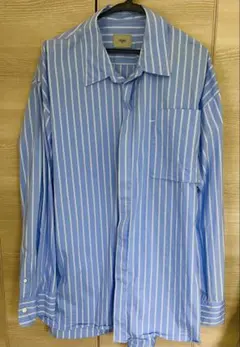 CREARE-LINO-ストライプ 長袖シャツ オーバーサイズ 隠しボタン