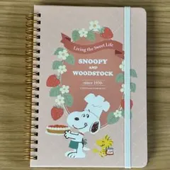 クツワ スヌーピー SNOOPY バンド付き B6 リングノート ピンク