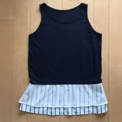 タンクトップ レイヤード ネイビー ボーダー L