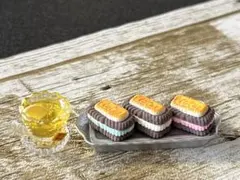 ［クッキーサンド＆レモンティーセット］ミニチュアスイーツ　フェイクスイーツ