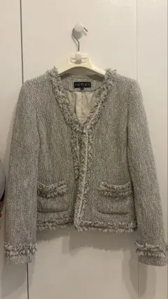 INDIVI フリンジ付きテーラードジャケット 36 グレー系のサムネイル