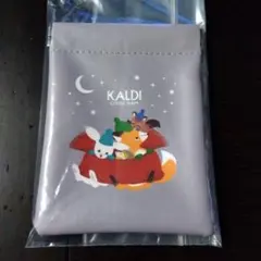 KALDI カルディ クリスマス ぱっちんポーチ グレー 新品未使用