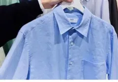 水色 ボタンダウンカラー 長袖シャツ Lサイズ