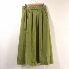 『MKHEL KLEIN』グリーン フレアスカート　膝下スカート　美品✨涼素材のサムネイル