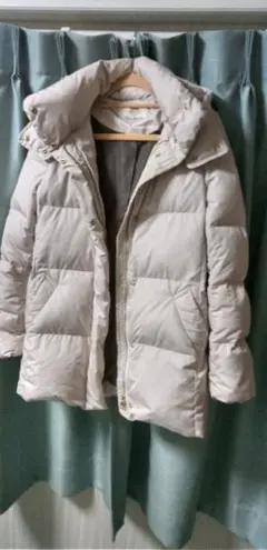 【訳あり】Clearimpressionフード付きダウンジャケットホワイトM~L