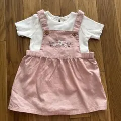 H &M 6-9m Tシャツとサロペットワンピースセット