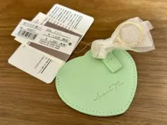 ハート型 缶バッジホルダー キーホルダー グリーン