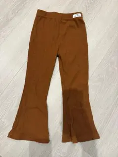 120 DENIM リブ編みブラウンロングパンツ