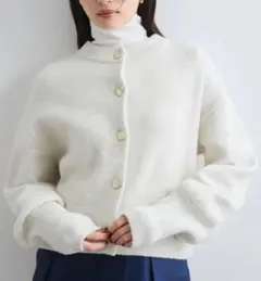 VIS【洗える】アソート釦ラメニットカーディガン