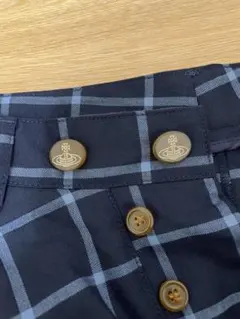 【週末限定値下げ】チェック柄スラックス ネイビーグレー